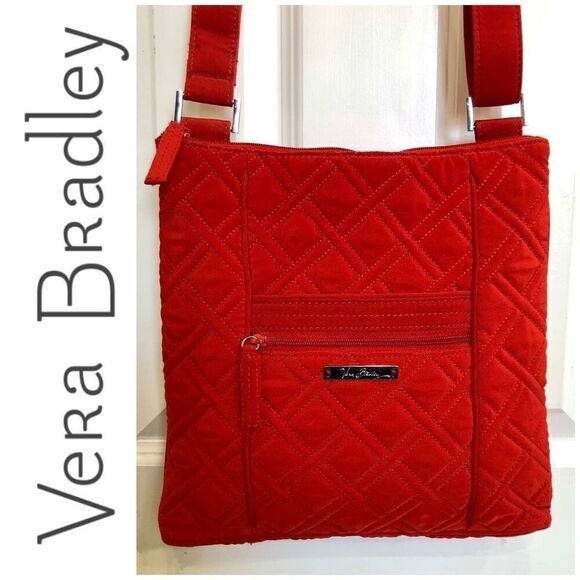 VERA BRADLEY - "Hipster" Quilted Microfiber Crossbody Bag in Tango Red/LOVELY!♥️ - Picture 1 of 16